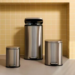 ADELE Balde De Lixo Com Pedal 30L Prateado