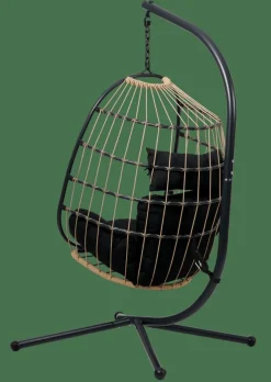 BAZAI Cadeira Pendente Com Suporte Preto