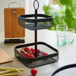 BLACK LUNAR Cesto Oval De 2 Peças Preto