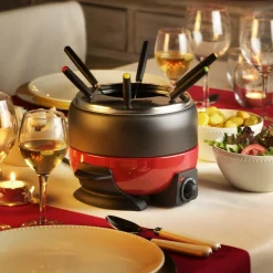 DINNER Conjunto De Fondue Com 6 Garfos Preto, Vermelho