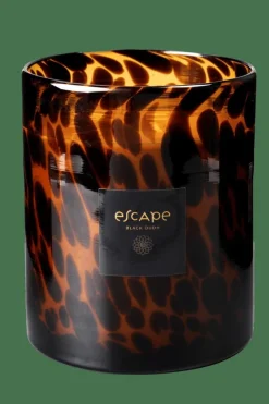 ESCAPE BLACK OUDH Vela Perfumada Em Copo Preto, Castanho, Ocre