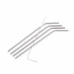 FANCY Palhas Cocktail Com Escova Prateado