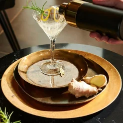 FANCY Palhas Cocktail Com Escova Prateado