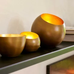 GIMINI Porta-velas Para Lamparinas Dourado