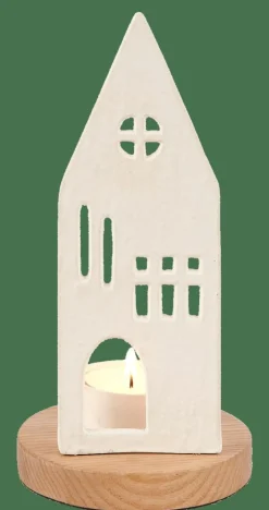 HOME Porta-vela Para Lamparina Branco, Natural