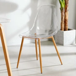 ICE Cadeira Sala De Jantar Transparente, Natural