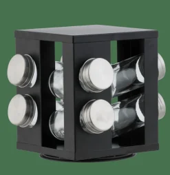 INDUSTRIA Carrossel De Especiarias 8 Potes Preto