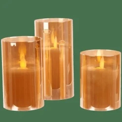 ION Vela LED Conjunto De 3 Âmbar