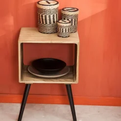 KANSAS Mesa De Cabeceira Preto, Natural