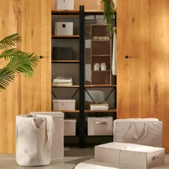 LINOLUX Cesto De Arrumação Cinzento Escuro