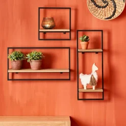 MIX&MATCH Estante De Parede Preto, Natural