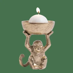 MONKEY Porta-velas Para Lamparinas Dourado