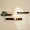 NOMA Conjunto 3 Estantes Para Pendurar Castanho