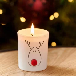 NOSE Vela Em Copo Branco, Vermelho, Dourado