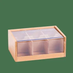 PANDA Caixa Para Chá Com 6 Compartimentos Transparente, Natural