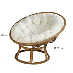 PAPASAN Cadeira Lounge Natural, Cru