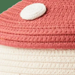 PAULUS Cesto De Arrumação Com Tampa Vermelho, Natural