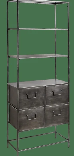 PHARMA Estante De Parede Com 4 Gavetas Preto