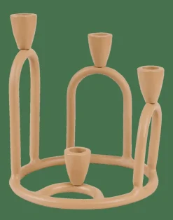 RINGS Castiçal Para 4 Velas Castanho Claro