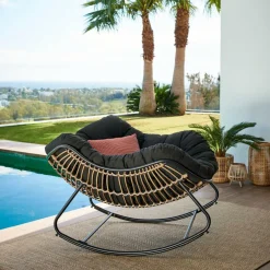 ROCKO Cadeira De Baloiço Preto