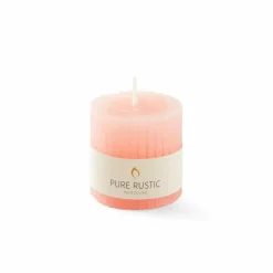 RUSTIC Velas Conjunto De 3 Verde, Creme, Roxo Claro