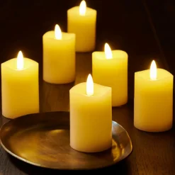 RUSTIC Velas LED Conjunto De 6 Marfim