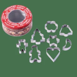 X-MAS Formas Conjunto De 8 Em Caixa De Lata Prateado