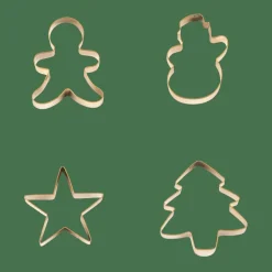 X-MAS GOLD Formas Conjunto De 4 Dourado